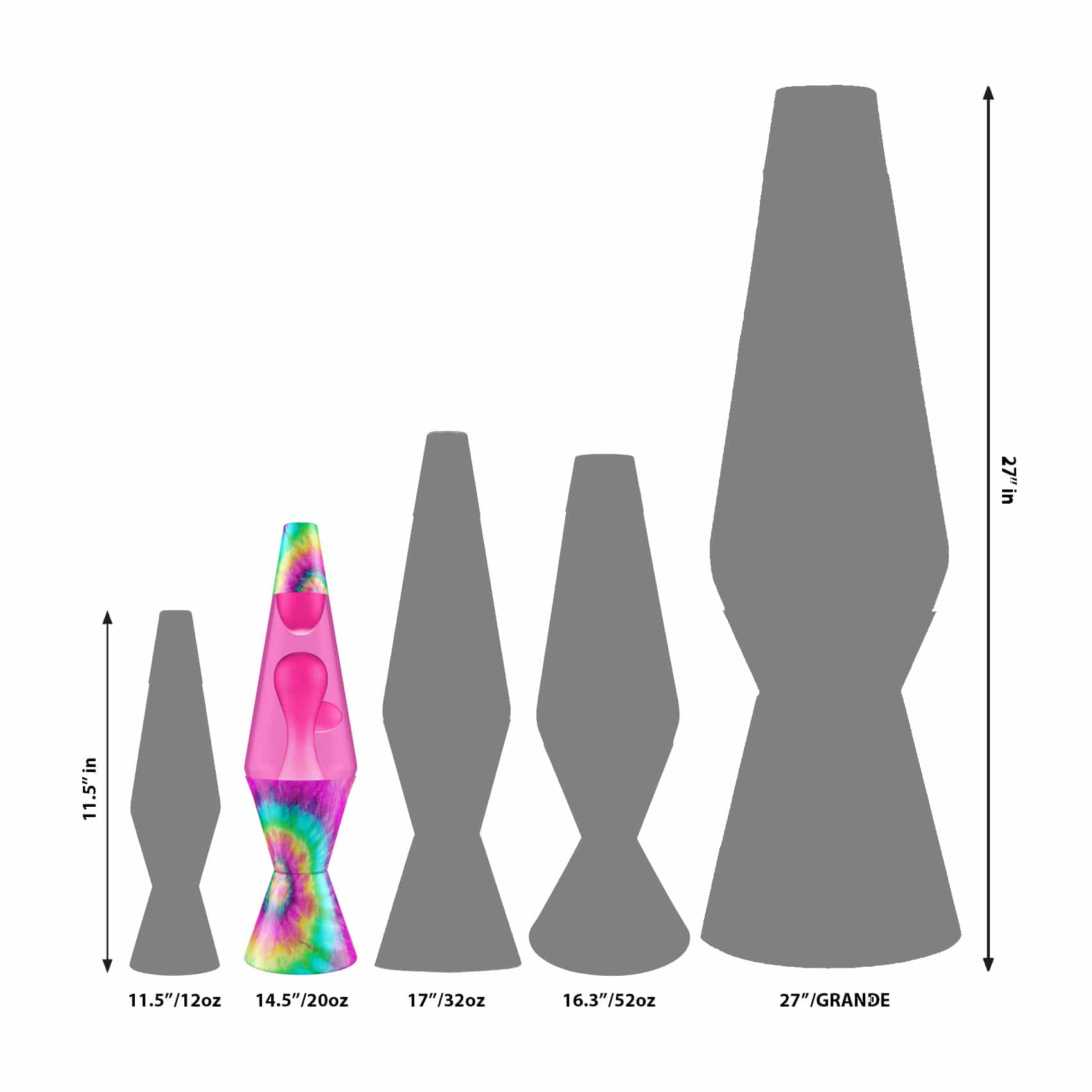 14.5" Lava Lamp – Tie Dye Pink Spiral - Image 2