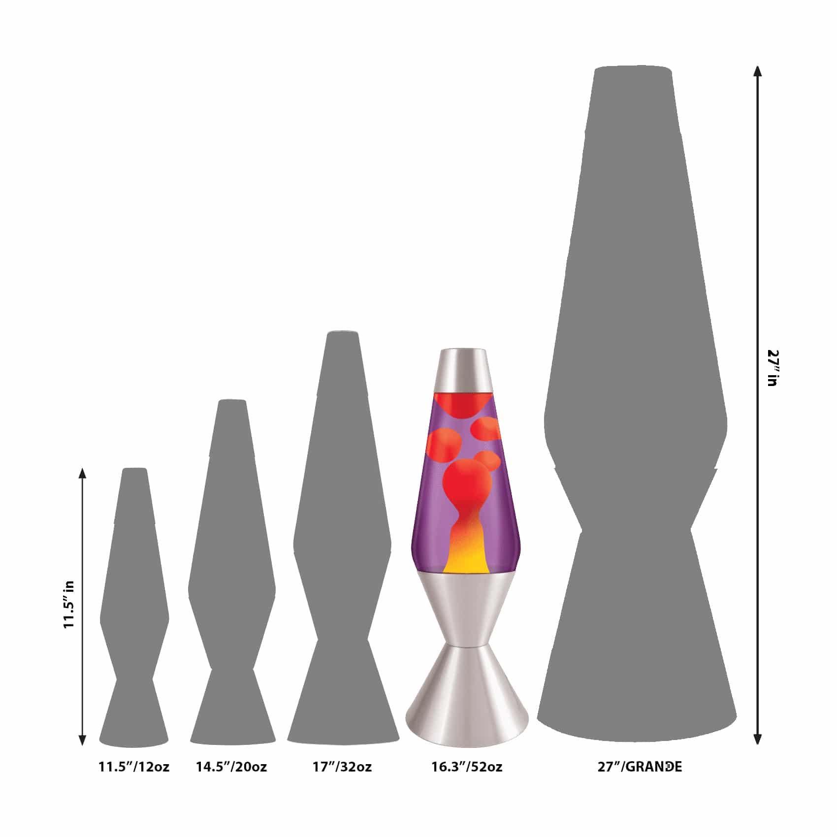 16.3" Lava Lamp – Yellow/Purple/Silver - Image 3